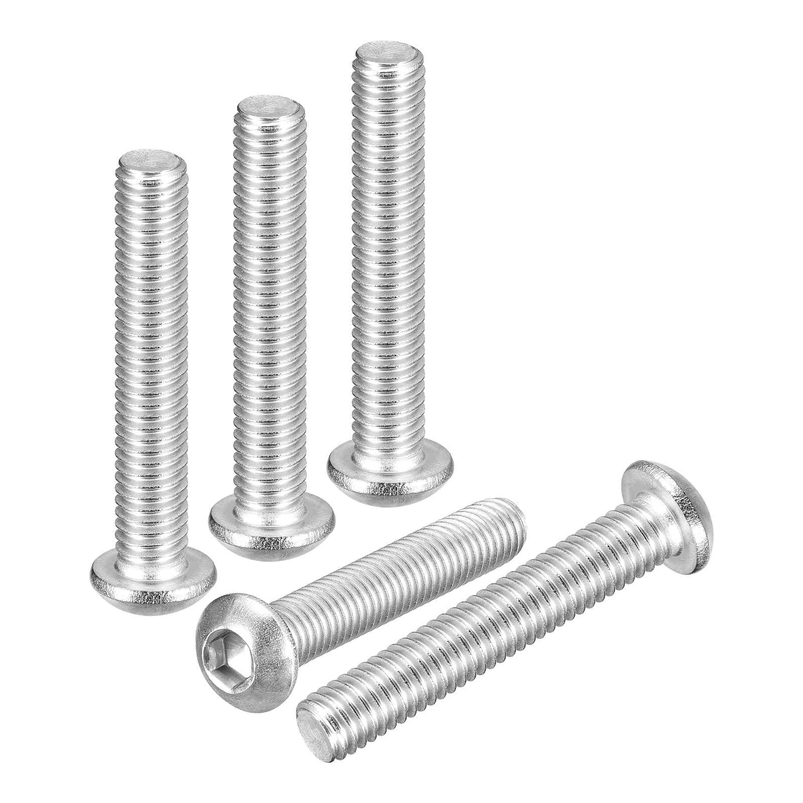 DTGN M6-1x35mm Button Head Socket Cap Screws - 30Pack - Good for Road Bicycle, Mountain Bike, Auto, Motorcycle - 304 Stainless Steel Whitewashed - Hex Socket Drive Fasteners — image 1