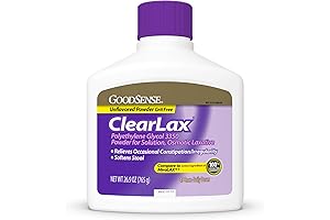 LaxClear 2 Pack Polyethylene Glycol 3350 Powder for Solution
