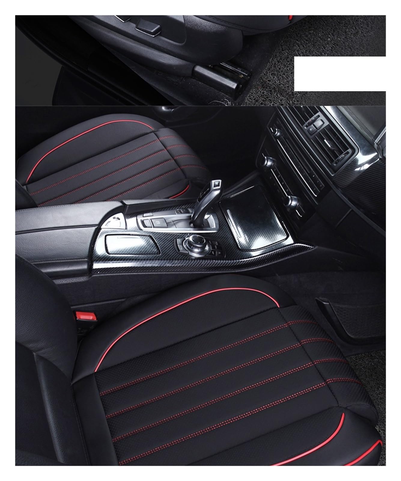 Set di coprisedili per auto in pelle PU traspirante Set di tappetino di protezione per cuscino per seggiolino auto universale per seggiolino auto。 Copri sedili Auto(Nero,2 pcs front seat covers)
