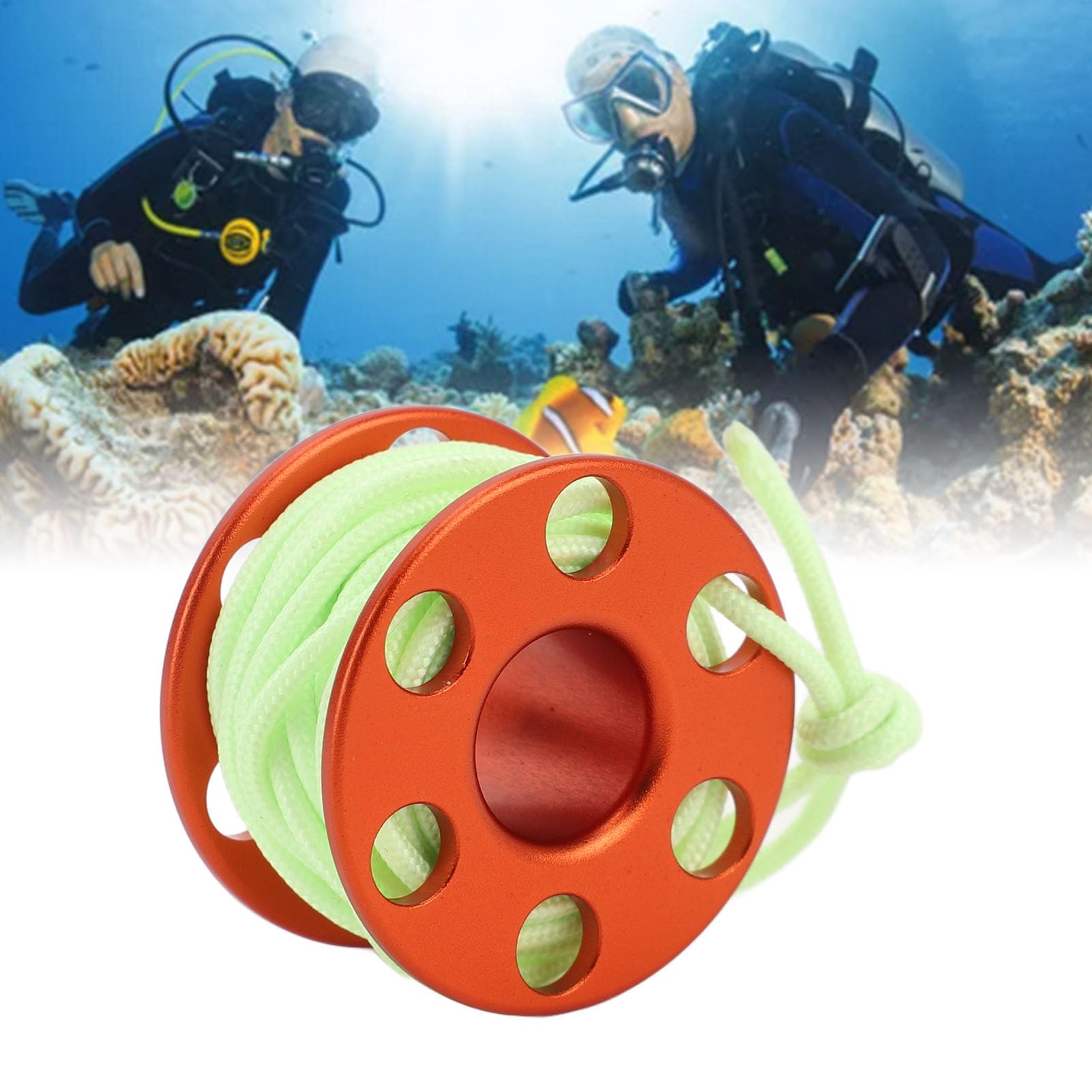 BusoTh Mini Diving Rope Reels, Durable Mini Spool Pendant Portable for Souvenirs (Orange), BusoThyq1famsgn6-12