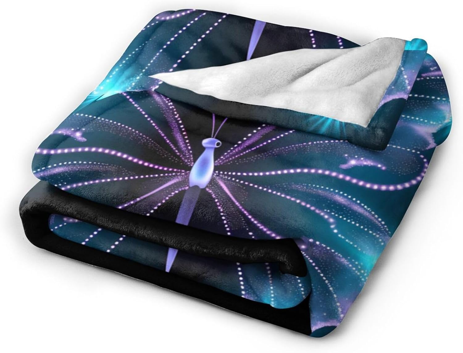 Butterfly Stars Washable Flannel Throw Blankets, Blanket for Bed Couch Sofa, All Seasons Home Camper Travel 50"x40"