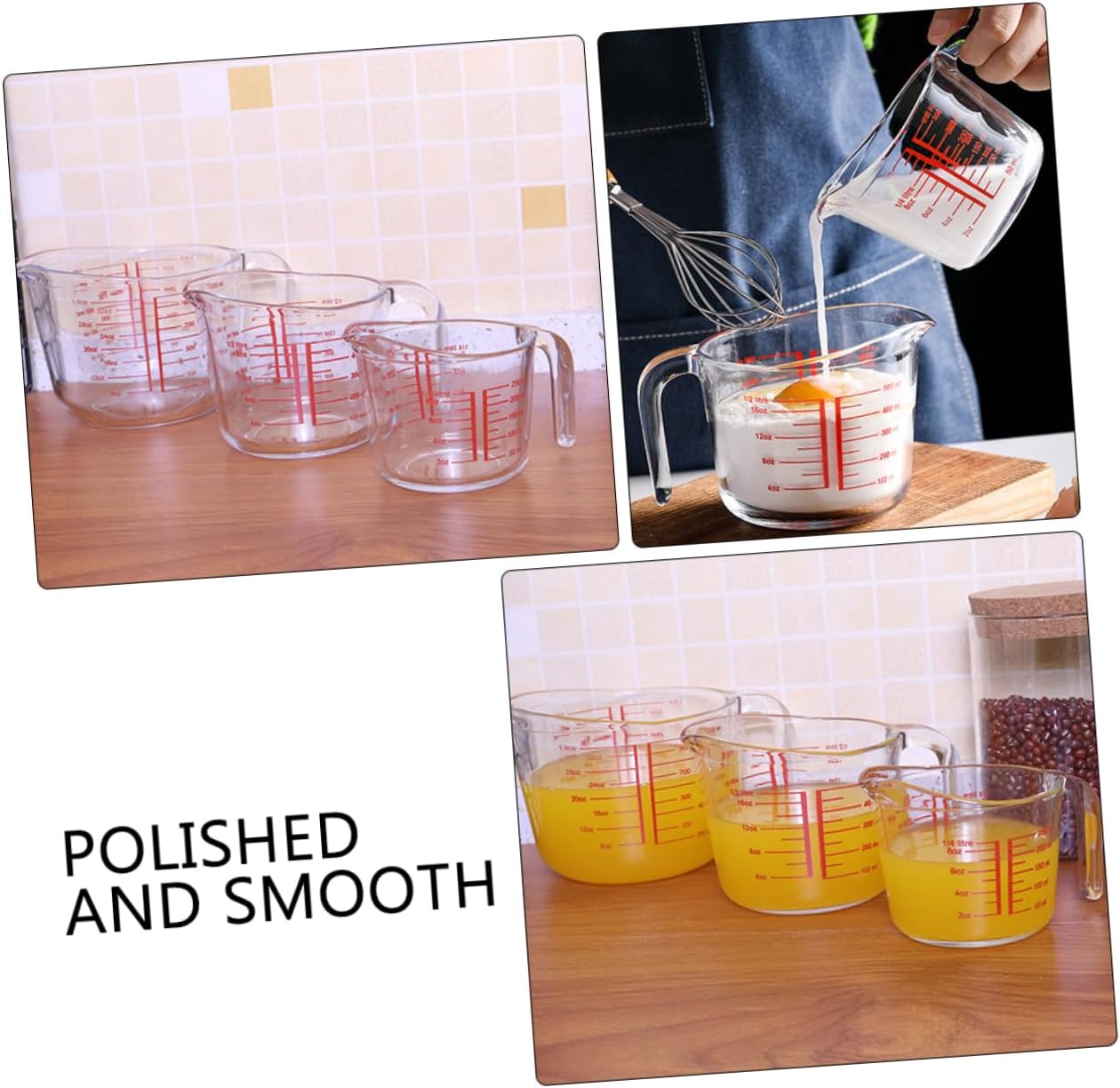 Glass Baking Tool Cup Measuring Cup Scale Practical Kitchen Gadget for Cooking Baking