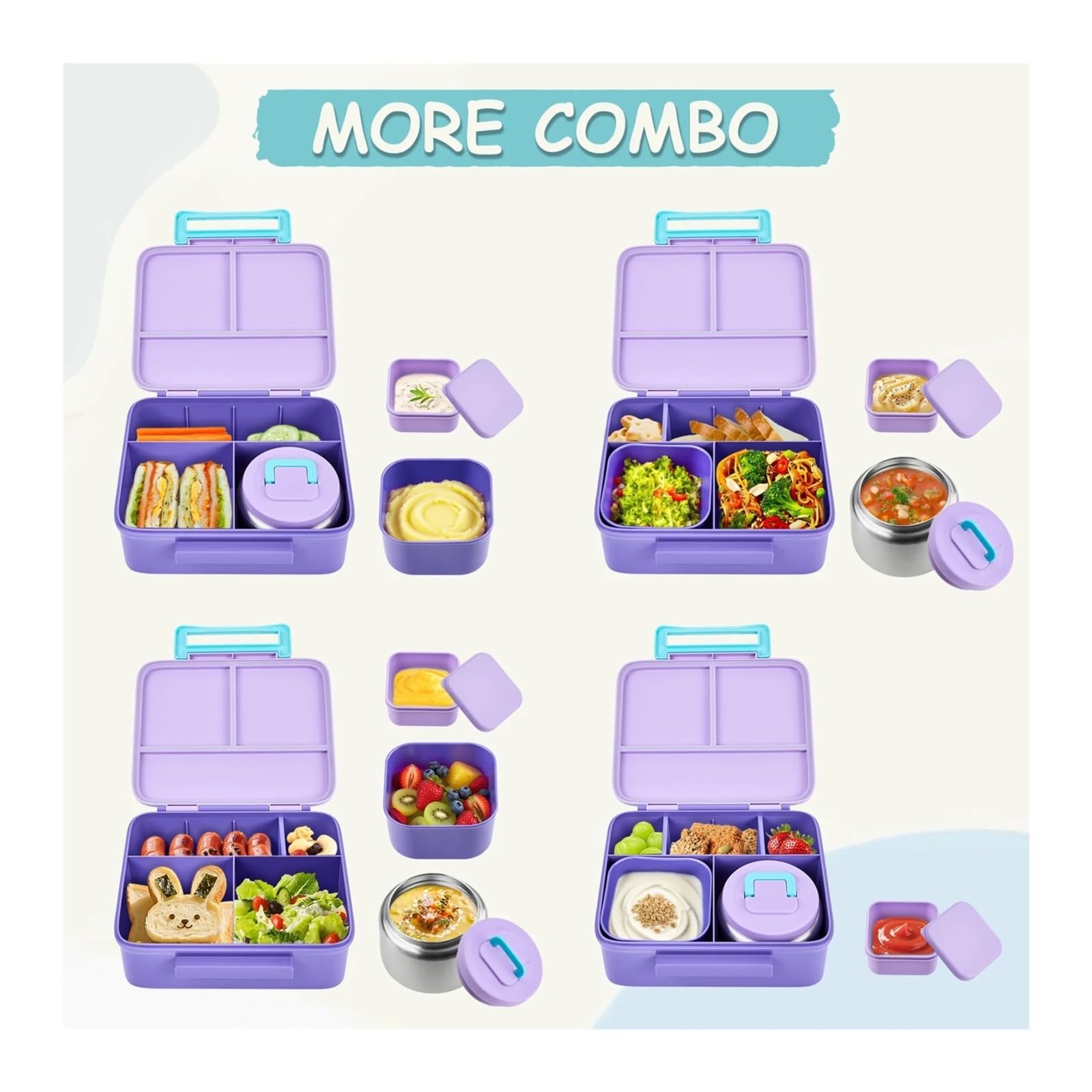 Fiambrera Bento For Niños Con Termo De Sopa De 8 Oz A Prueba De Fugas