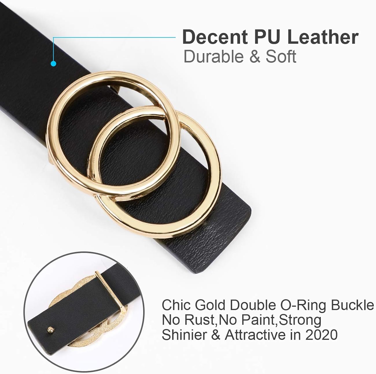 Buy Jasgood Women Leather Belt Double O Ring Belt For Jeans Pants Dresses With Gold Circle Buckle Online In Indonesia B07z38cy2f Buy Jasgood Women Leather Belt Double O Ring Belt For Jeans Pants Dresses With Gold Circle Buckle Online In Indonesia B07z38cy2f