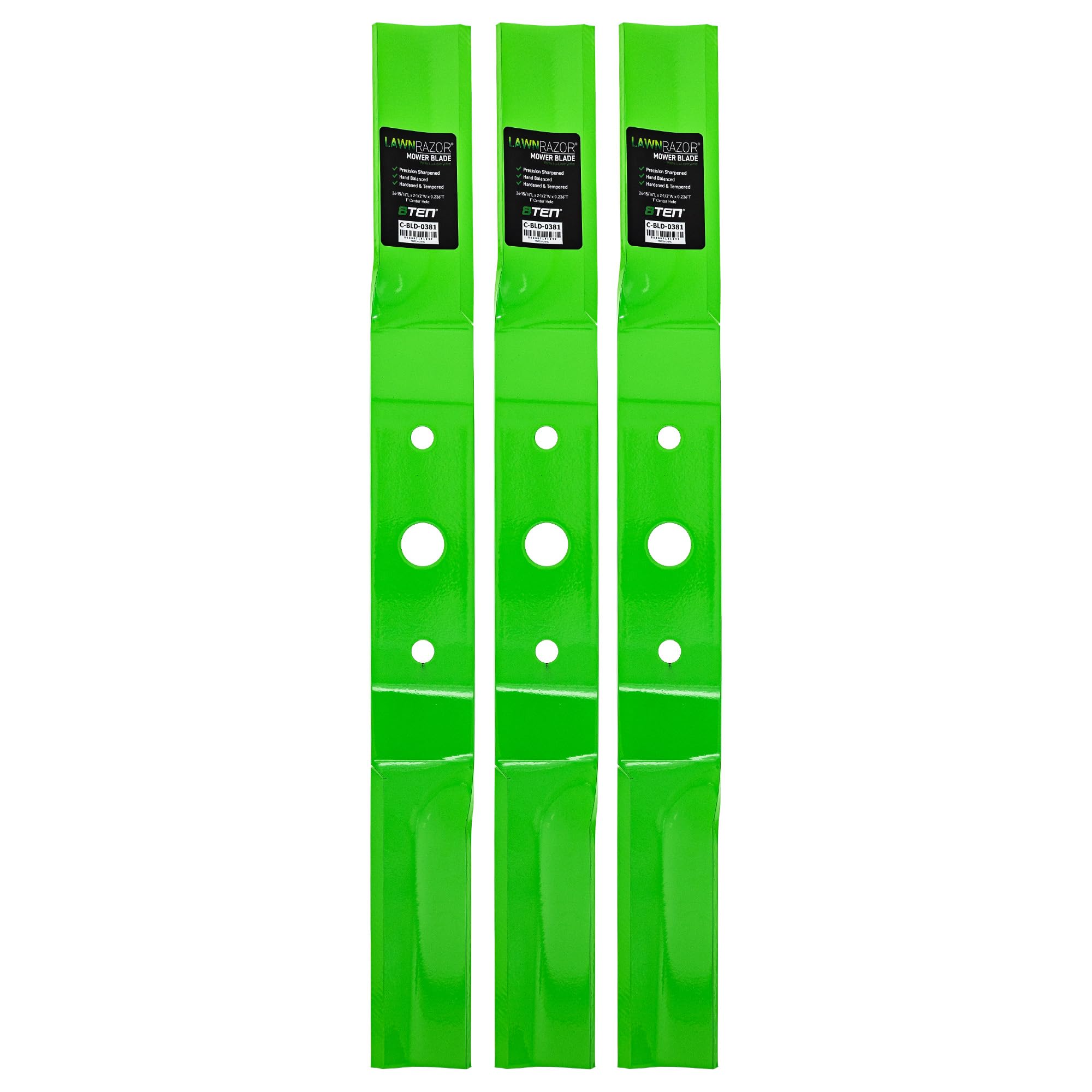 8TEN LawnRAZOR Blade for Cub Cadet MTD Troy Bilt 483 Rear Mount 72" Deck Woods 1008199 1008199kt (High Lift) 3 Pack