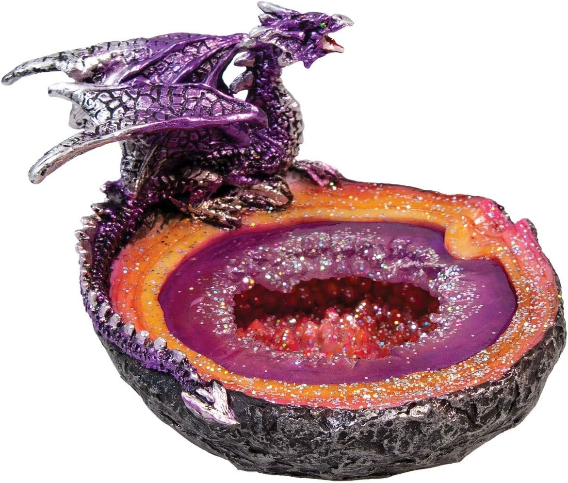 Fujima Purple Dragon Geode Ashtray - 4.5"