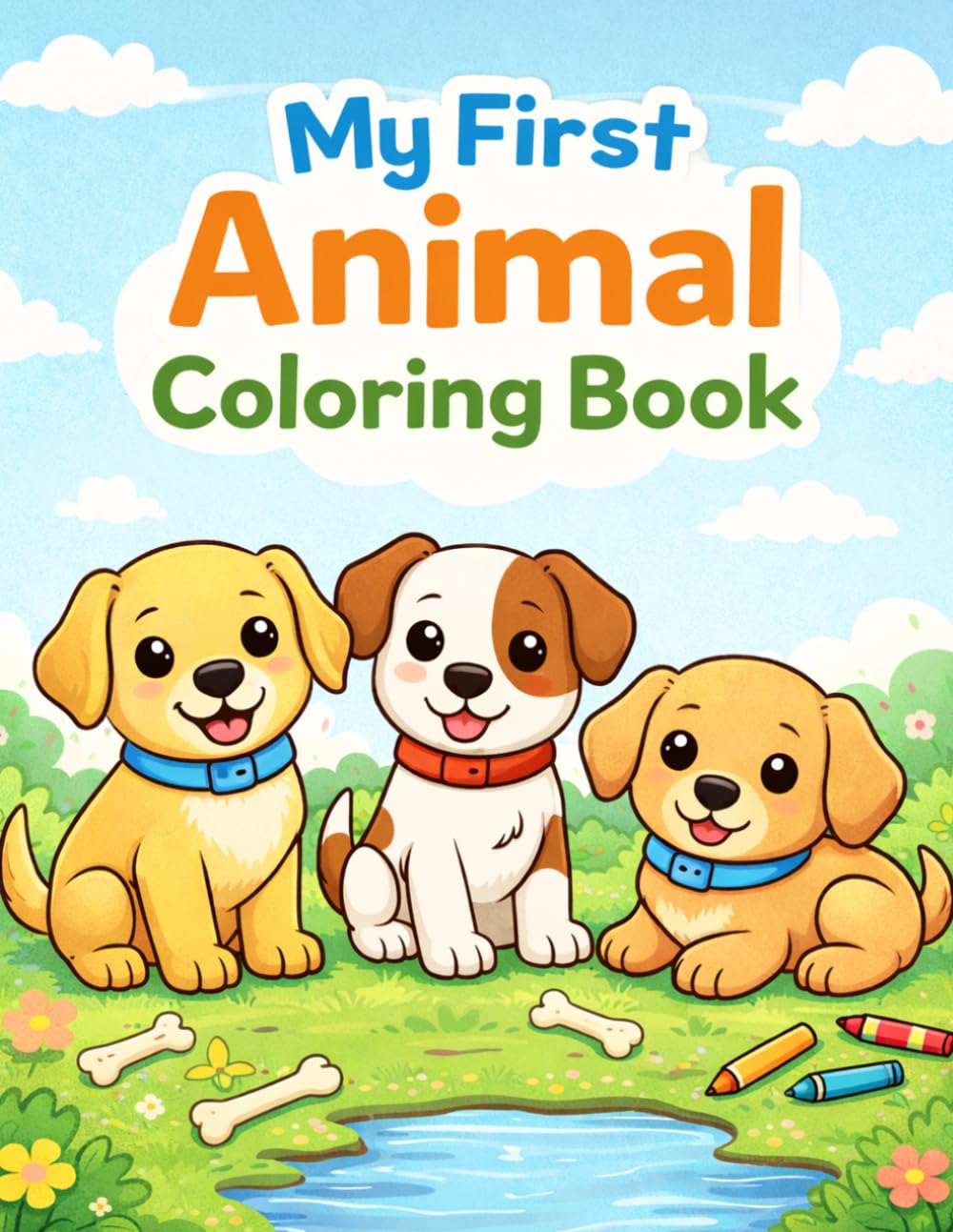Cute Puppies Coloring Book for Kids: Fun and Easy Puppy Coloring Pages for Toddlers and Preschool Kids | Adorable Dogs Coloring Book for Boys and Girls