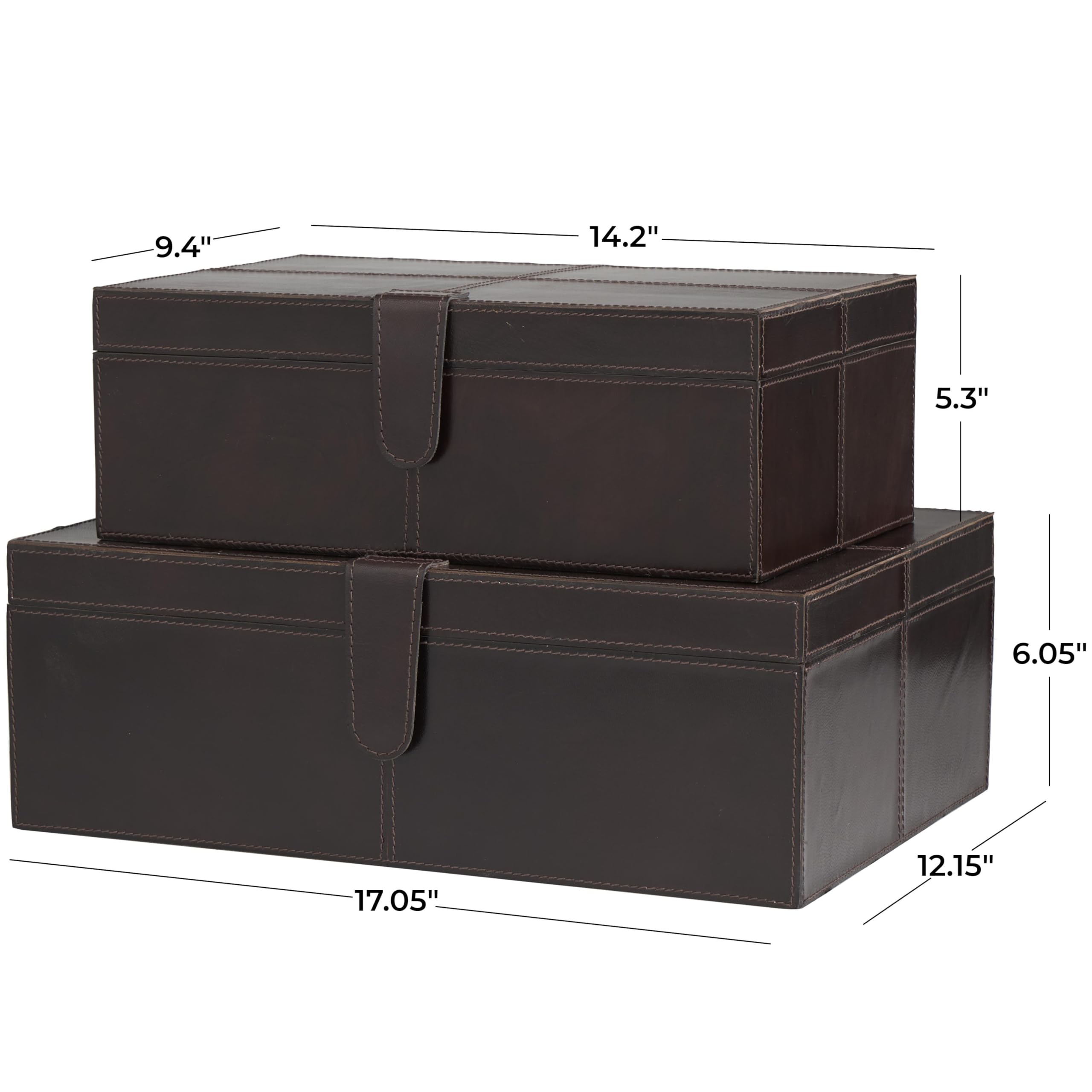 Amazon.com: Deco 79 Leather Handmade Decorative Box Storage