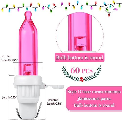Miniatura 2 de 60 bombillas LED de repuesto para Navidad, mini bombilla LED de gran angular para árbol de Navidad, bombilla de repuesto para decoración de fiesta