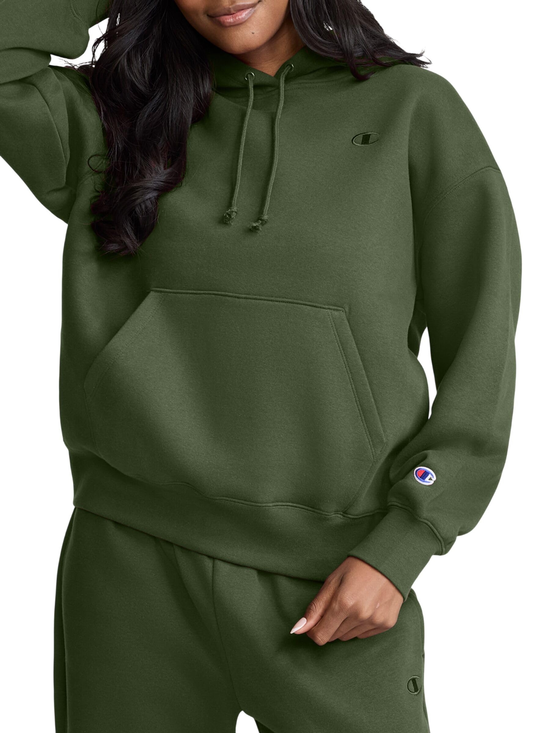Women's Powerblend Fleece Pullover Hoodie, C Logo