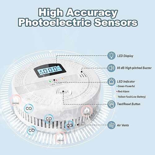 Miniatura 2 de Detectores de humo, detectores de monóxido de carbono, detectores de humo, alarmas de monóxido de carbono, alarmas de incendio alimentadas por