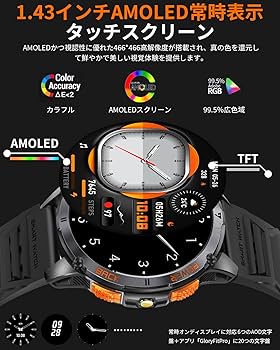 スマートフォン本体 Ken 2525 Amazon | スマートウォッチ【2025年新登場 時計にGPS内蔵 1.43