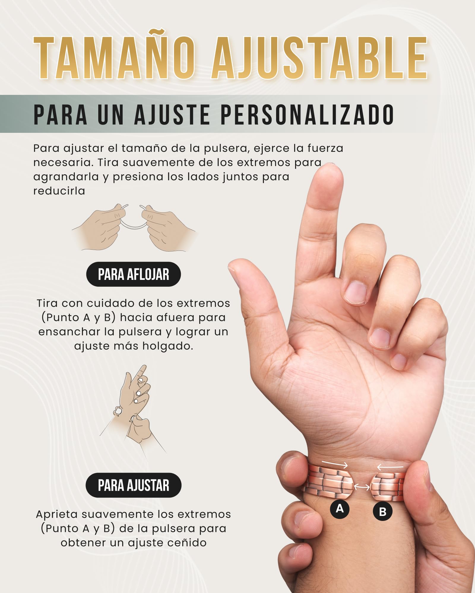 MagnetRX® Pulsera magnética para hombre – Cobre puro 99.9%