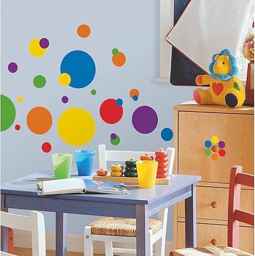 Miniatura 3 de RoomMates RMK1246SCS - Adhesivo decorativo para pared, diseño de lunares, color azul y marrón, RMK1248SCS
