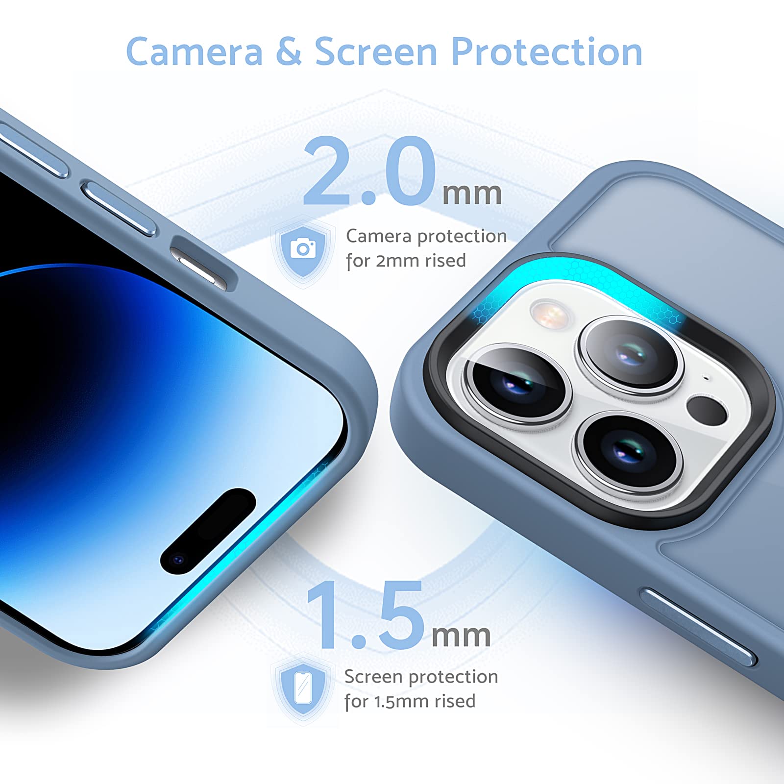 Custodia Anqrp Per IPhone 12/12 Pro – Silicone Traslucido Blu Con Pulsanti In Metallo – Antiurto - 2