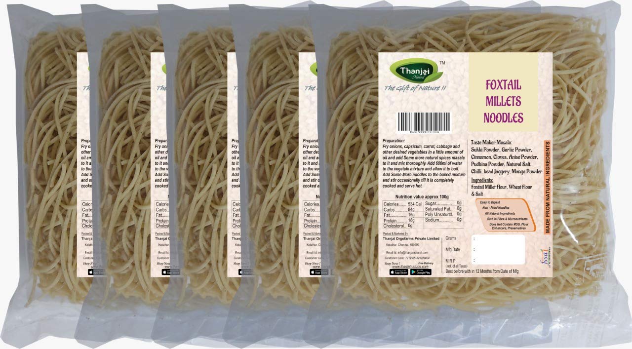 Thanjai Natural Foxtail Millet Noodles 180 Grams X 5 (900 Grams) of Homemade Natural Millet Noodles(No Preservatives, No Chemicals, No Artificial Extract) (B08TGP2NYK) Amazon Price History, Amazon Price Tracker