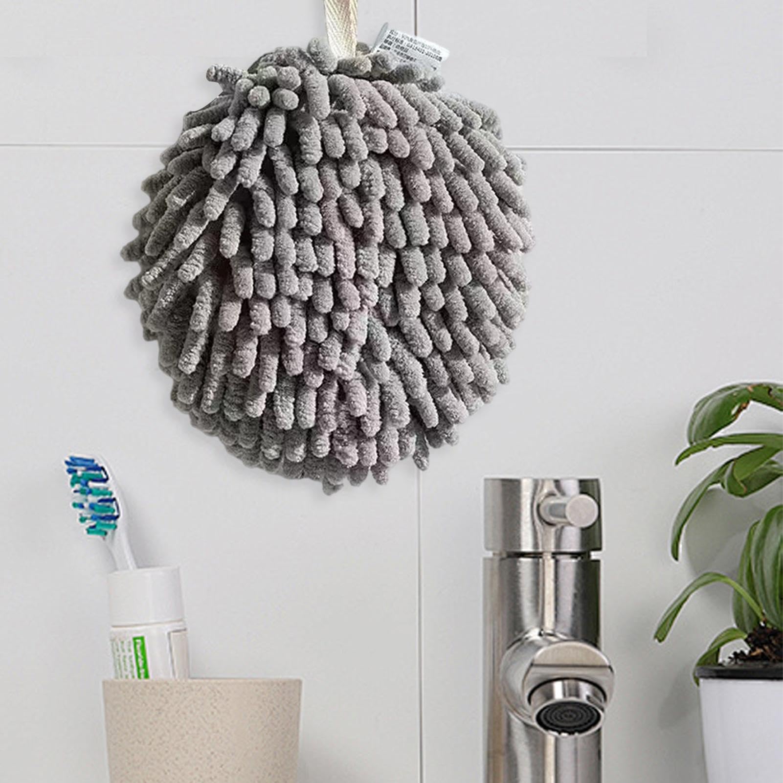 Lot De 2 Serviettes à Main En Chenille Ultra Douces - Absorbantes Et à Séchage Rapide - Avec Boucle Pour Suspension - Parfaites Cuisine Et Salle De Bain
