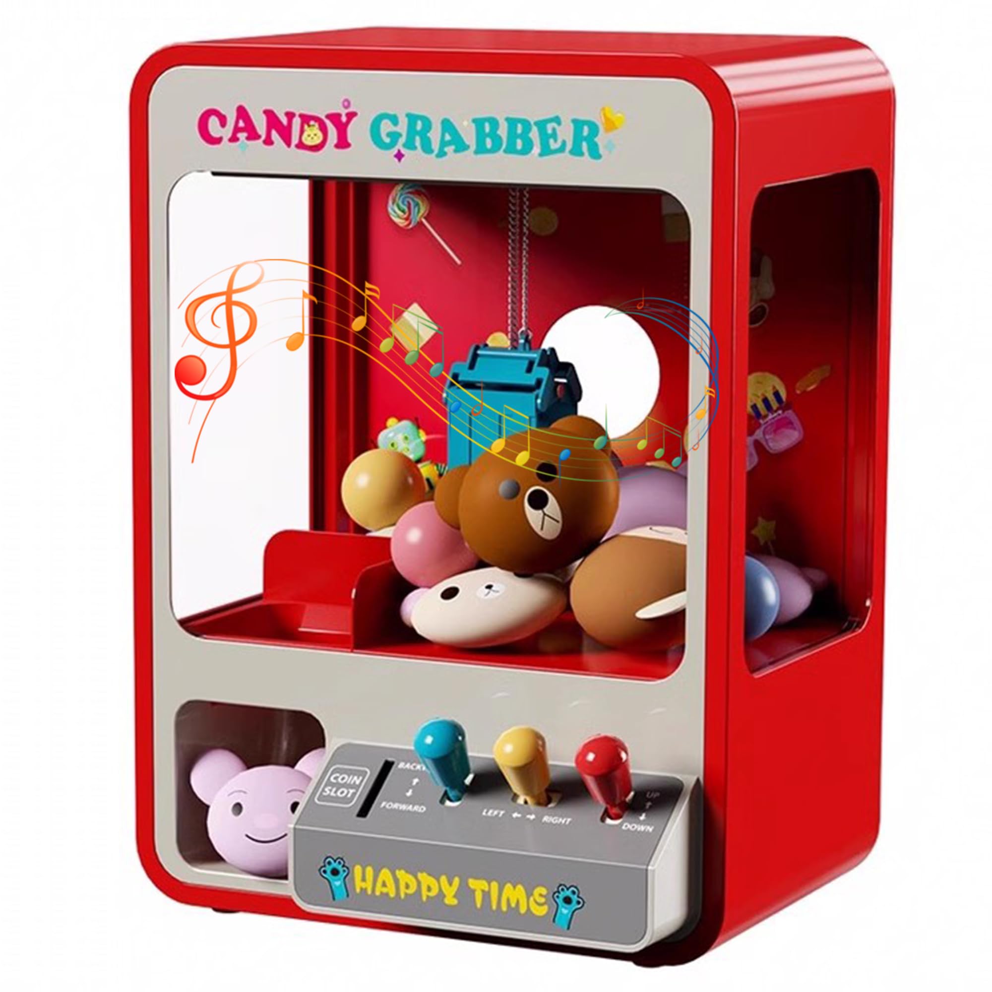 Candy Grabber Machine Battery Operated and USB Powered Retro Arcade with Claw Fairground Joystick Game Kids Mini Candy Grabber Catcher Novelty Sweets Dispenser Claw Machine