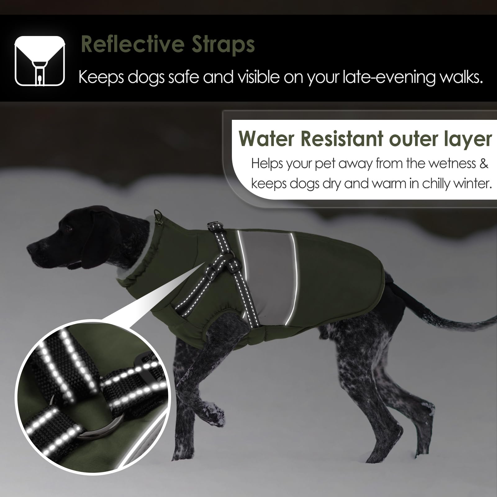 AOFITEE Abrigo para Perros pequeños, Impermeable y cálido, Chaqueta para Perros con arnés, Resistente al Viento, Abrigos de Invierno con Cremallera y Forro Polar, Chaleco Reflectante de Invierno para