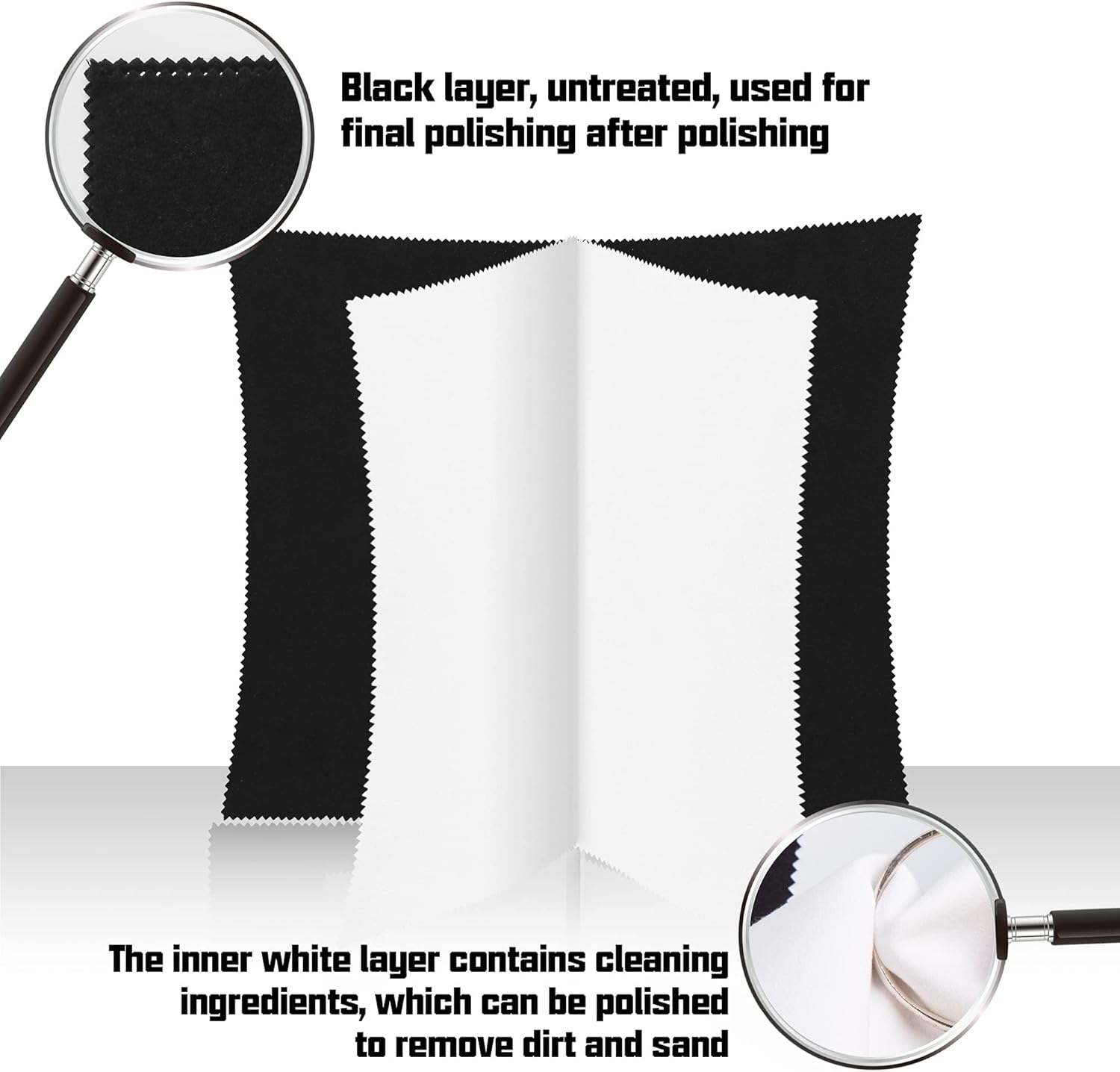 2 Packs Pro Size Jewelry Cleaning Cloth & Silver Polishing Cloth, 11'' x 14'' Jewelry Polishing Cloth for Sterling Silver | Gold | Brass | Platinum, Has Both Cleaning and Polishing Cloth Sewn Together