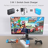 Vista 4 de Cargador de muelle de interruptor de 65 W para Nintendo SwitchSwitch OLEDSteam DeckROG Ally, estación de acoplamiento de TV portátil Basicolor