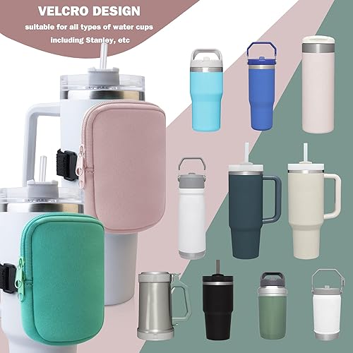 Miniatura 8 de Juego de 7 bolsas para botellas de agua para accesorios Stanley, bolsa de mano compatible con Stanley de 40 onzas