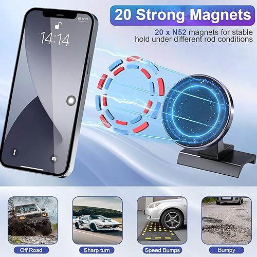 Miniatura 2 de Kaishengyuan Soporte magnético para teléfono de automóvil para Toyota Tacoma 2016-2023, 3 generación Tacoma Dashboard Clip Soporte de teléfono