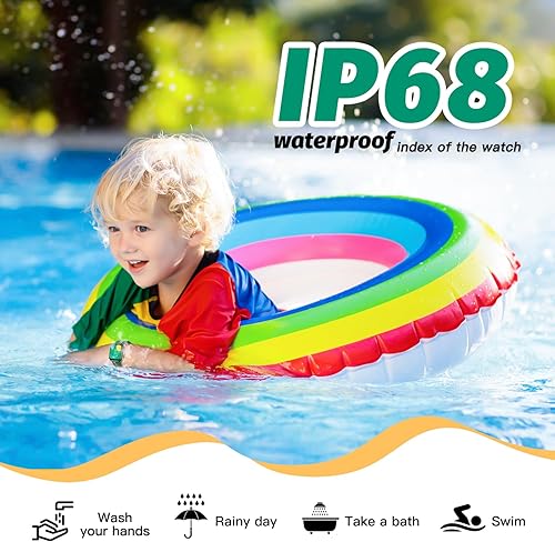 Miniatura 5 de Reloj inteligente para niños, resistente al agua IP68, reloj rastreador de actividad física con cara de 1.5 pulgadas, monitor de sueño de frecuencia