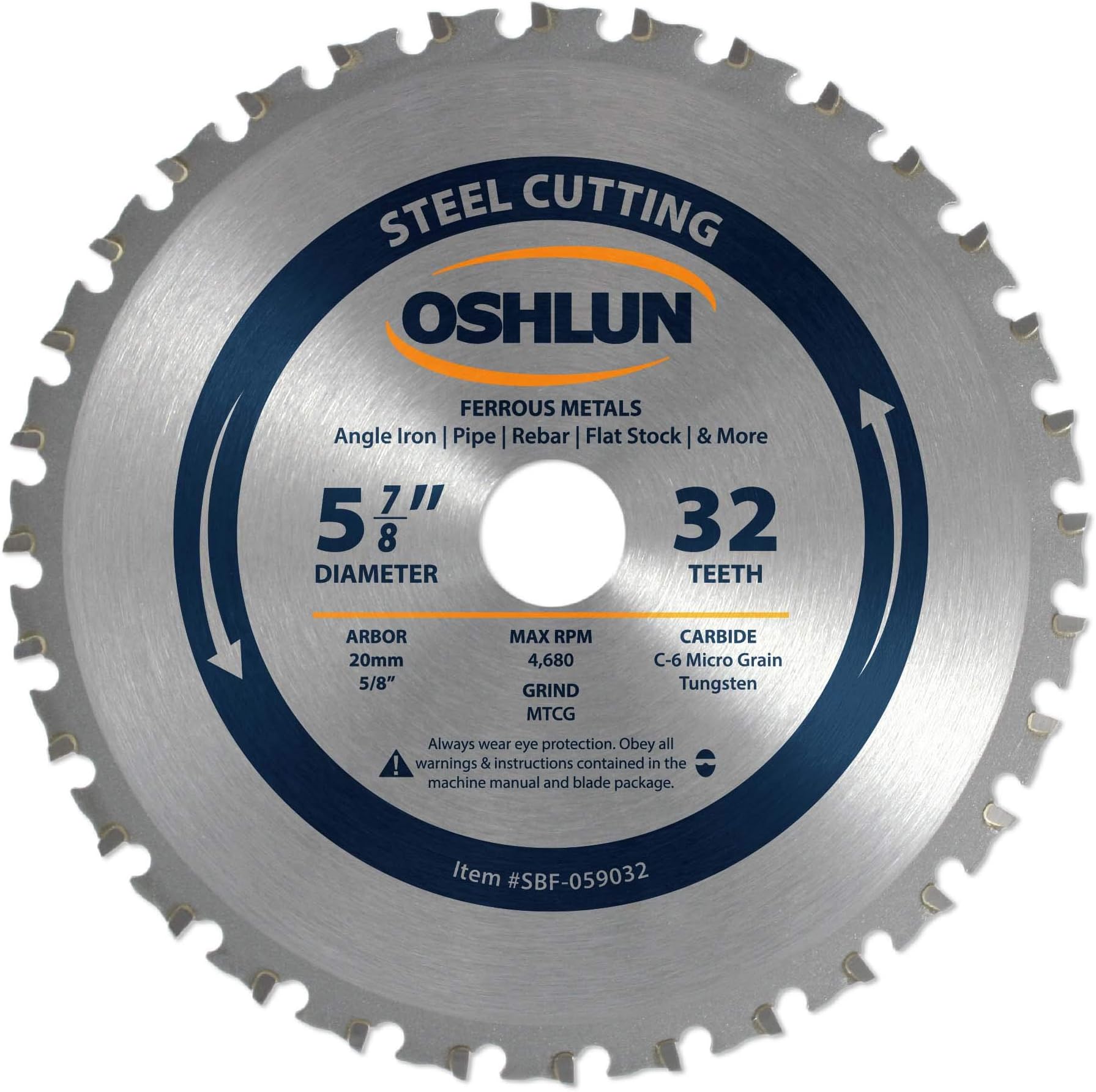 Oshlun SBF059032 57/8Inch 32 Tooth MTCG Saw Blade with