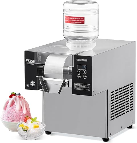 VEVOR Máquina Comercial de Hielo en Copos, 176.4LBS/24H Fabricadora de Hielo en Copos, Máquina Raspadora de Hielo de Acero Inoxidable, Fabricadora
