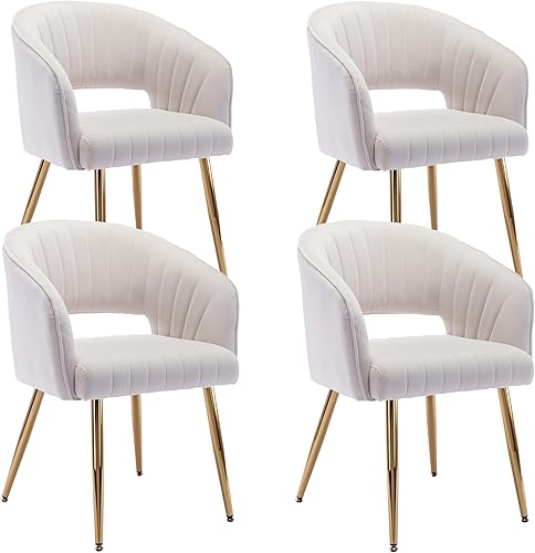 Miniatura 9 de KCC Moderno juego de 2 sillas de comedor decorativas sillas de terciopelo tapizadas con respaldo hueco sillas de cocina copetudas sillas laterales