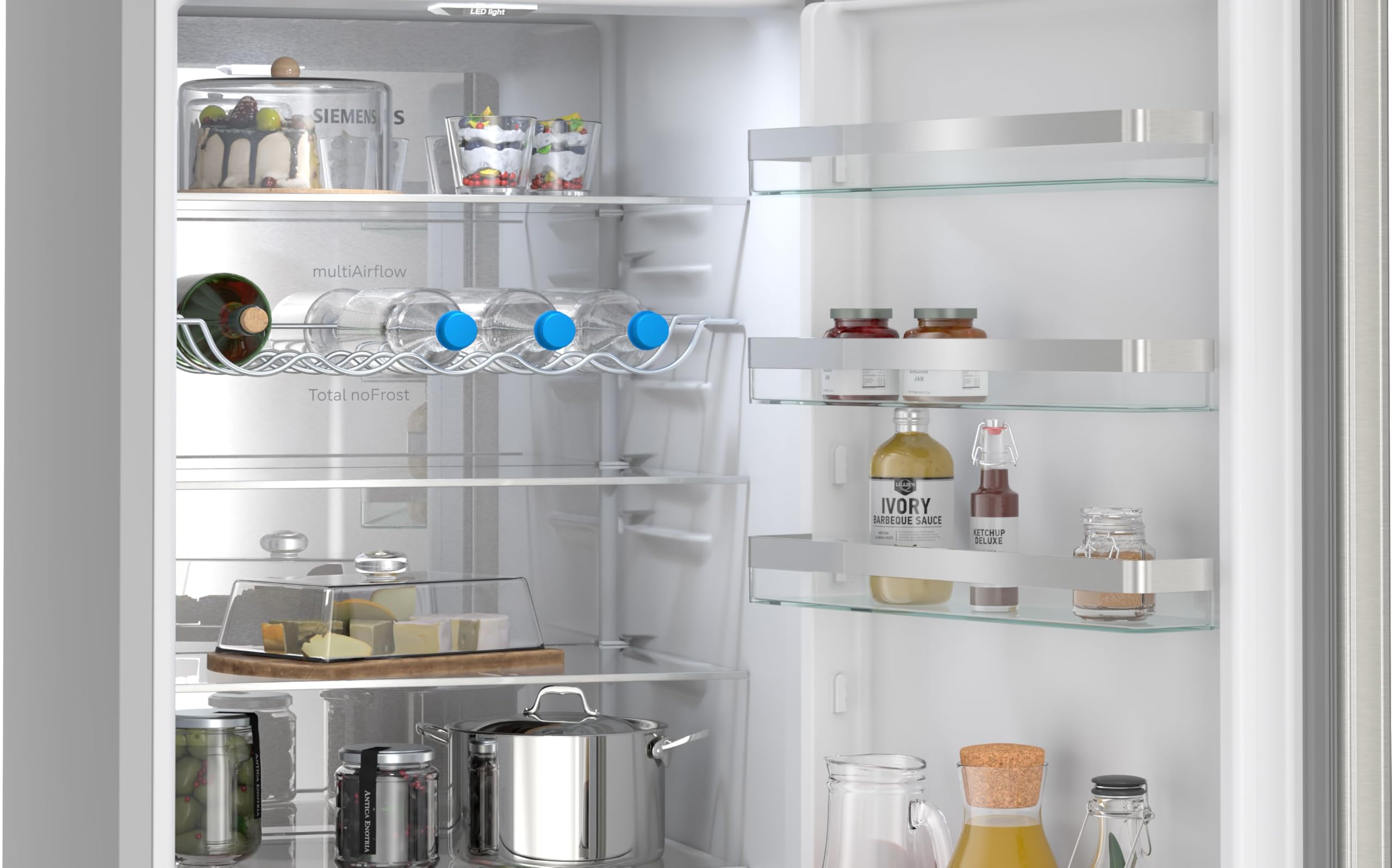 Siemens iQ300 Freistehende Kühl-Gefrier-Kombination 203 x 60 cm, KG39NVICG, 260 L Kühlen & 103 L Gefrieren, Total noFrost, Nahtlose Platzierung, hyperFresh Technologie, LED-Beleuchtung, Edelstahl