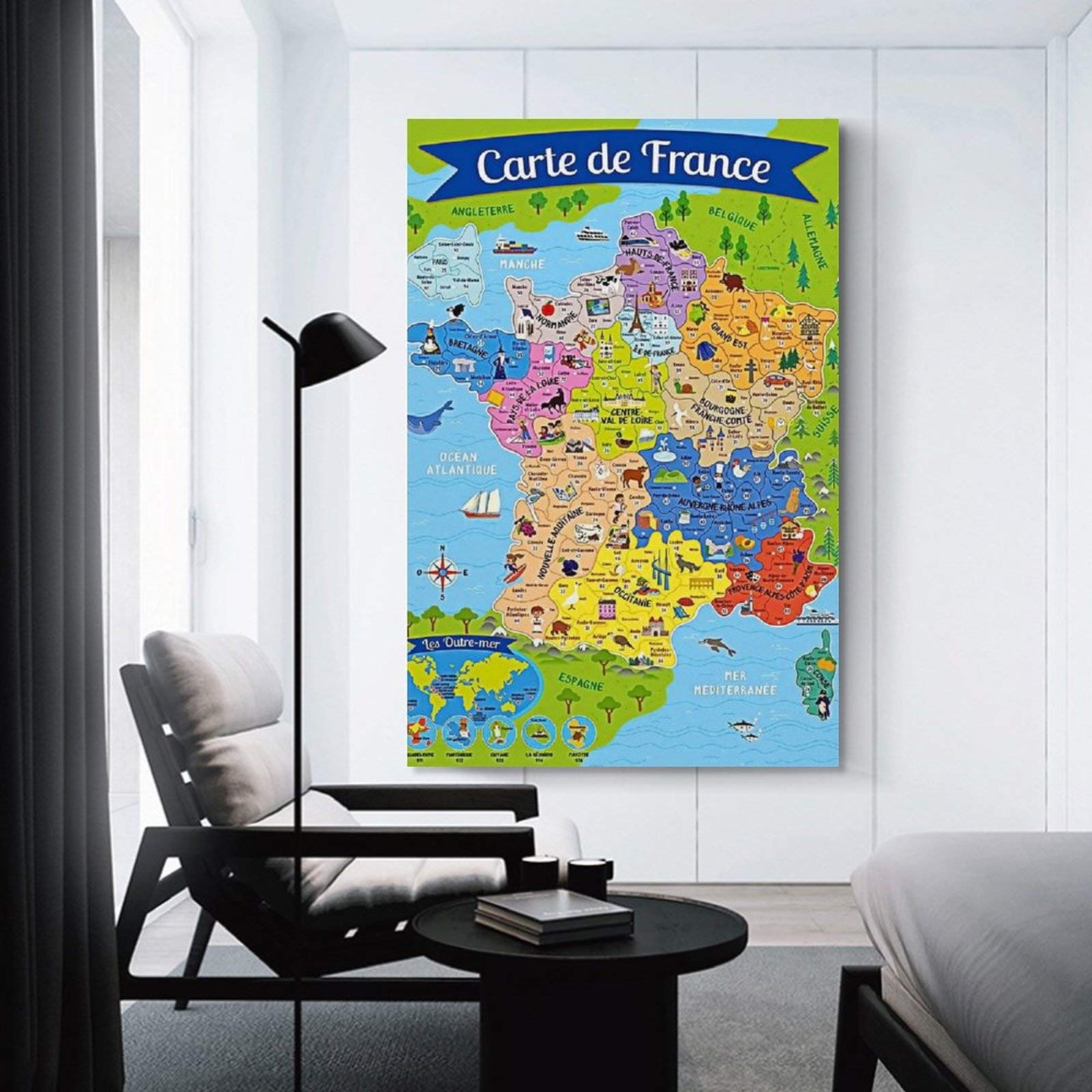 Poster Jul Poster Toile Bébé Marseille Rétro Déco Murale 30x45