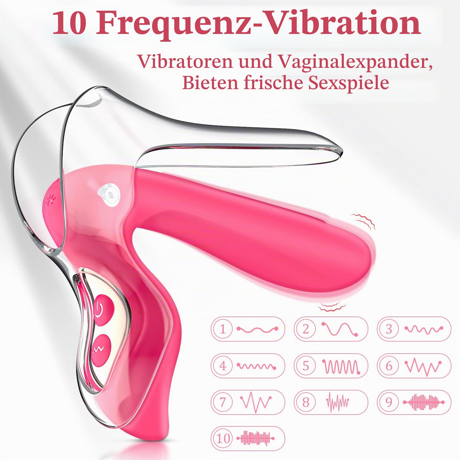 Vagina Anal Spekulum G Punkt Vibrator Mit Beleuchtungsfunktion Prostata Stimulator 10 Vibrationsmodi Analplug für sie Paare Frauen SM Sexspielzeug Rot