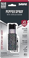 Vista 18 de SABRE Jeweled Pepper Spray, Maximum Strength, Fashionable Monochromatic Design, Quick and Easy Access Snap-Clip for Secure Attachment, Protect