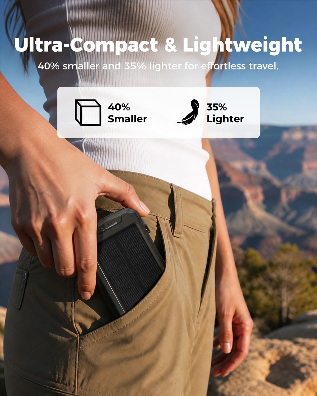 BLAVOR Solar Power Bank 10,000mAh Portable Wireless Charger for Cell Phones view 3