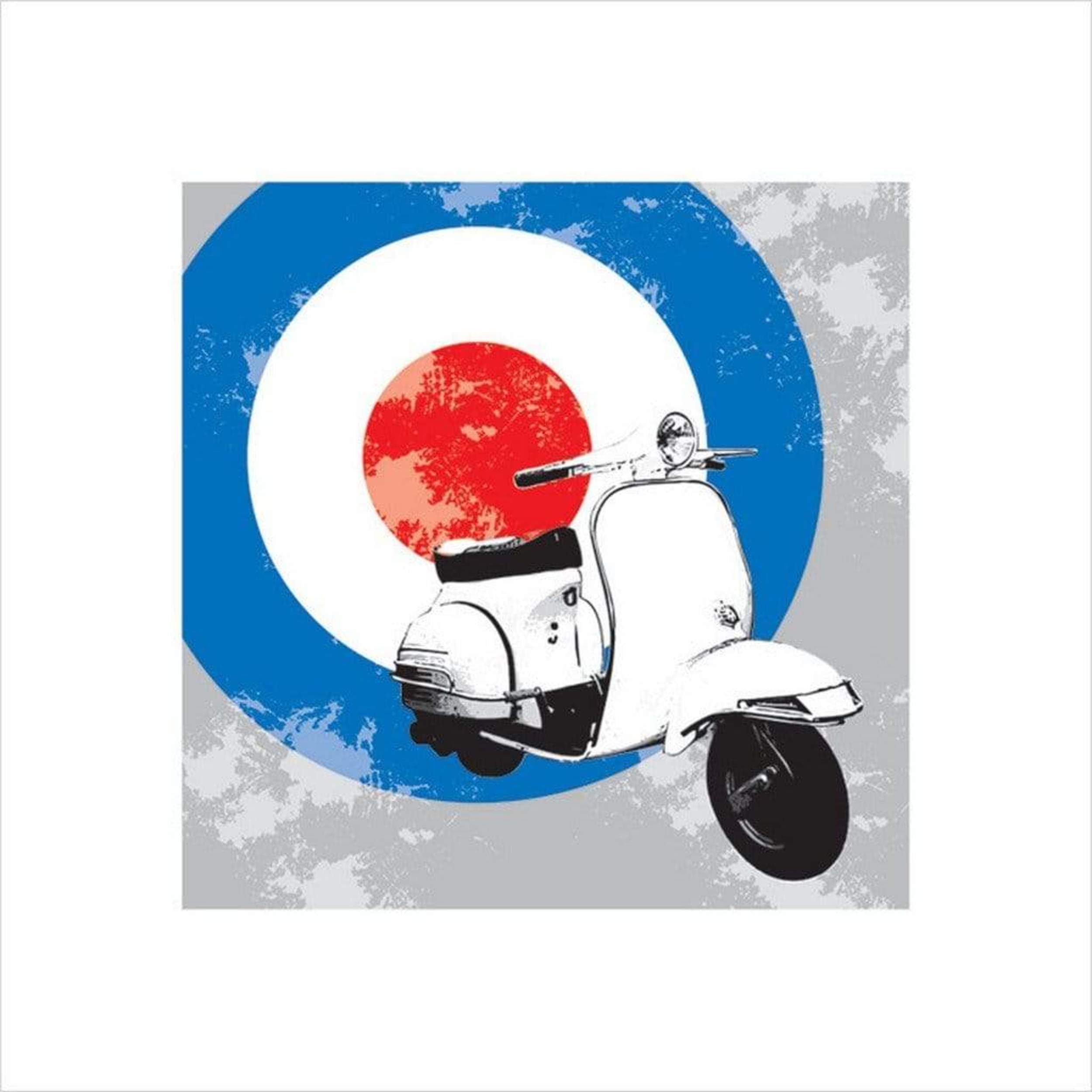 Pyramid International " Scooter Art Print, Multi-Colour, 40 x 40 x 1.3 cm