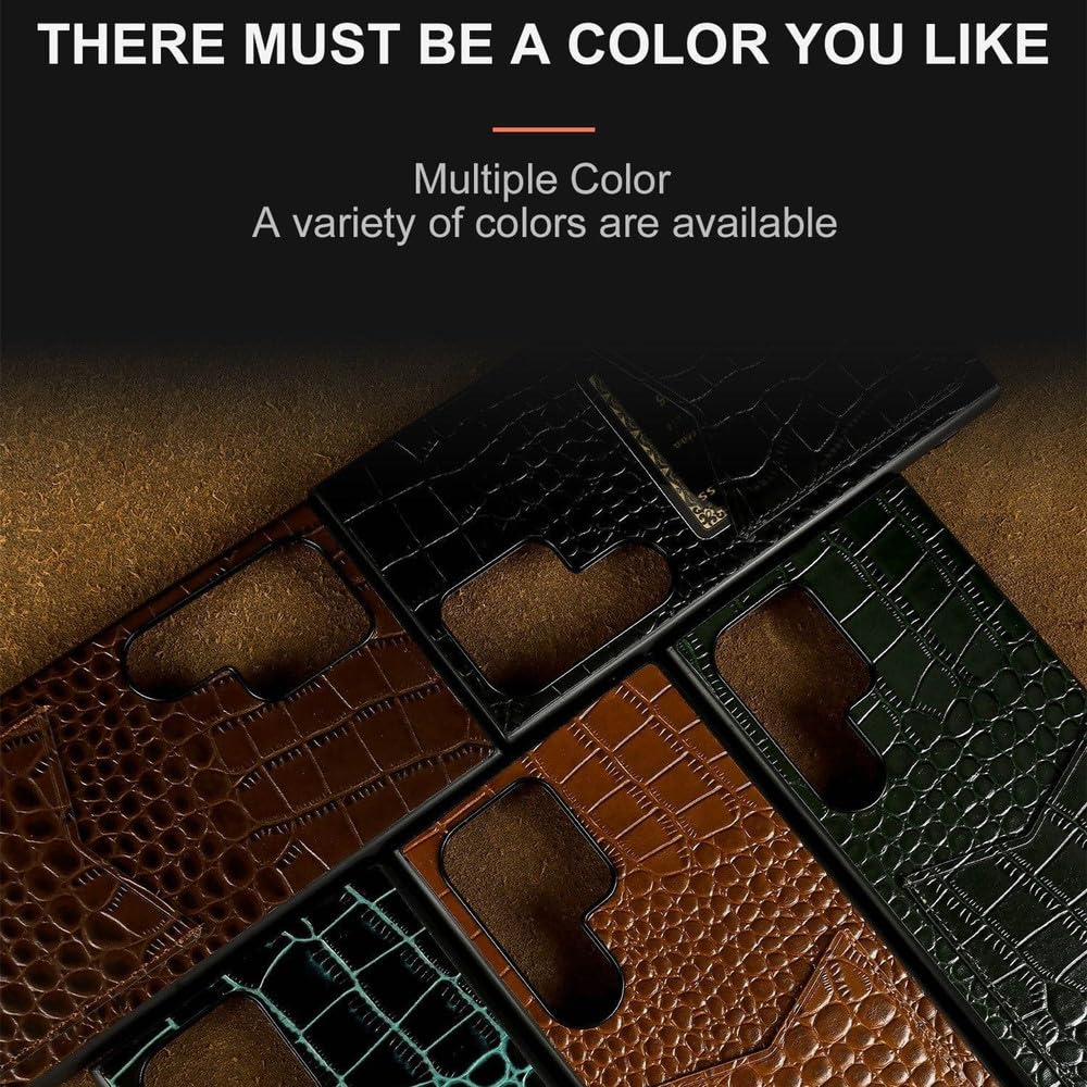 Custodia in vera pelle per Samsung Galaxy S24 Ultra, con porta carte di credito, colore rosso 3602, per Samsung Galaxy S24+