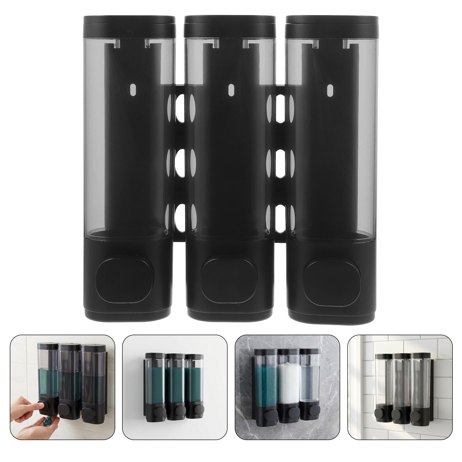 Toyvian Lot De 2 Recharges pour Salle De Bain, Support Mural pour Shampoing Et Après-Shampoing - Type Rechargeable Ou Grande Capacité, pour, Style Hôtel, Bouton-Poussoir pour Perceuse,