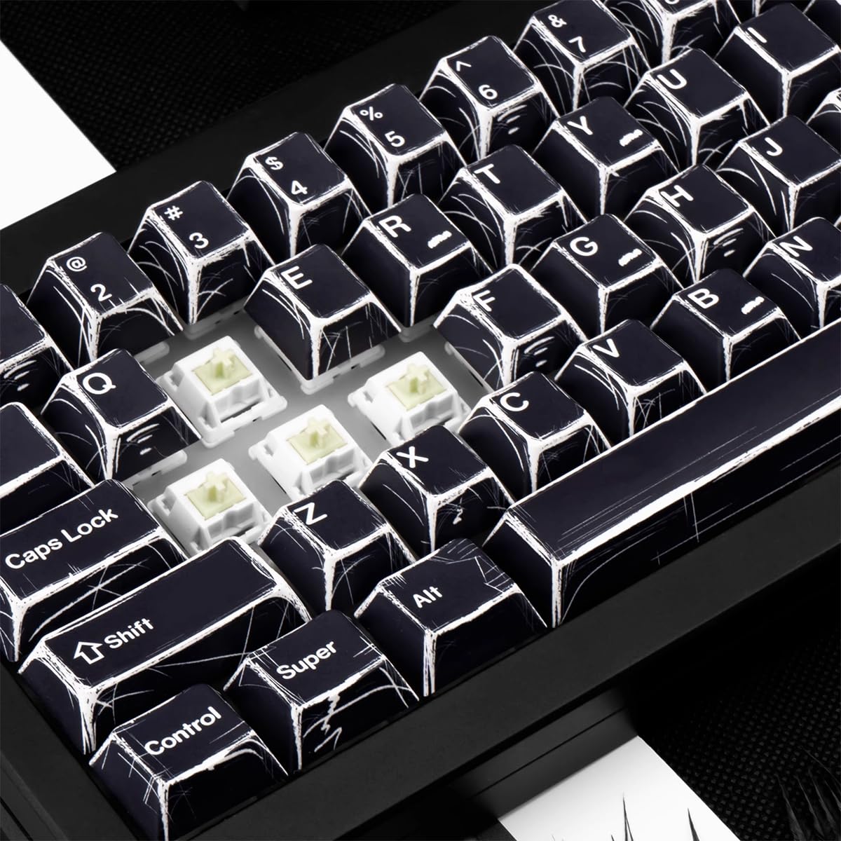 151 klawiszy, retro, manga, PBT Dye Sub Cherry Profile, czarne, zestaw nasadek klawiszy, pasuje do klawiatury 61/65/87/104/108 Cherry Mx, przełączniki mechaniczne