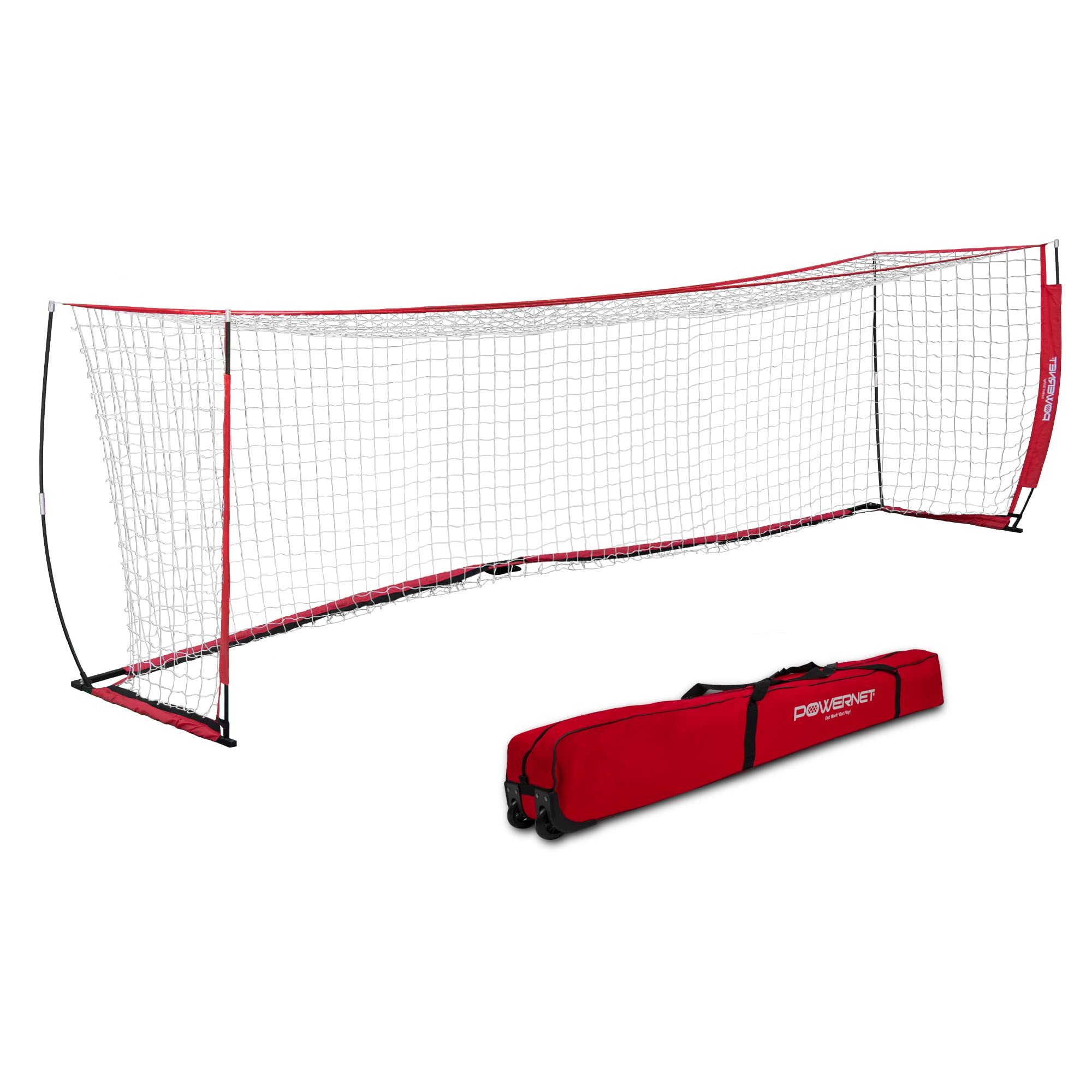 Photo 1 of PowerNet Soccer Goal | Portable Net Collapsible Metal Base | Quick Setup Ultra Portable | Full Size Framed Soccer Goal | 1 Goal + 1 Carry Bag 18.5X6.5 FT