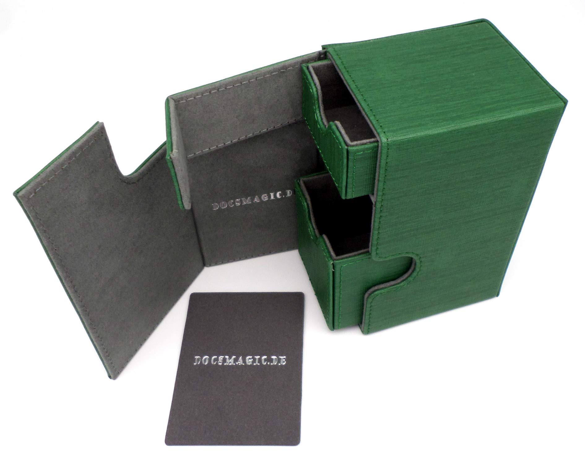 docsmagic.de Premium Magnetic Tray Box (80) Black/Red + Deck Divider - MTG PKM YGO - Caja Negra/Roja — view 8