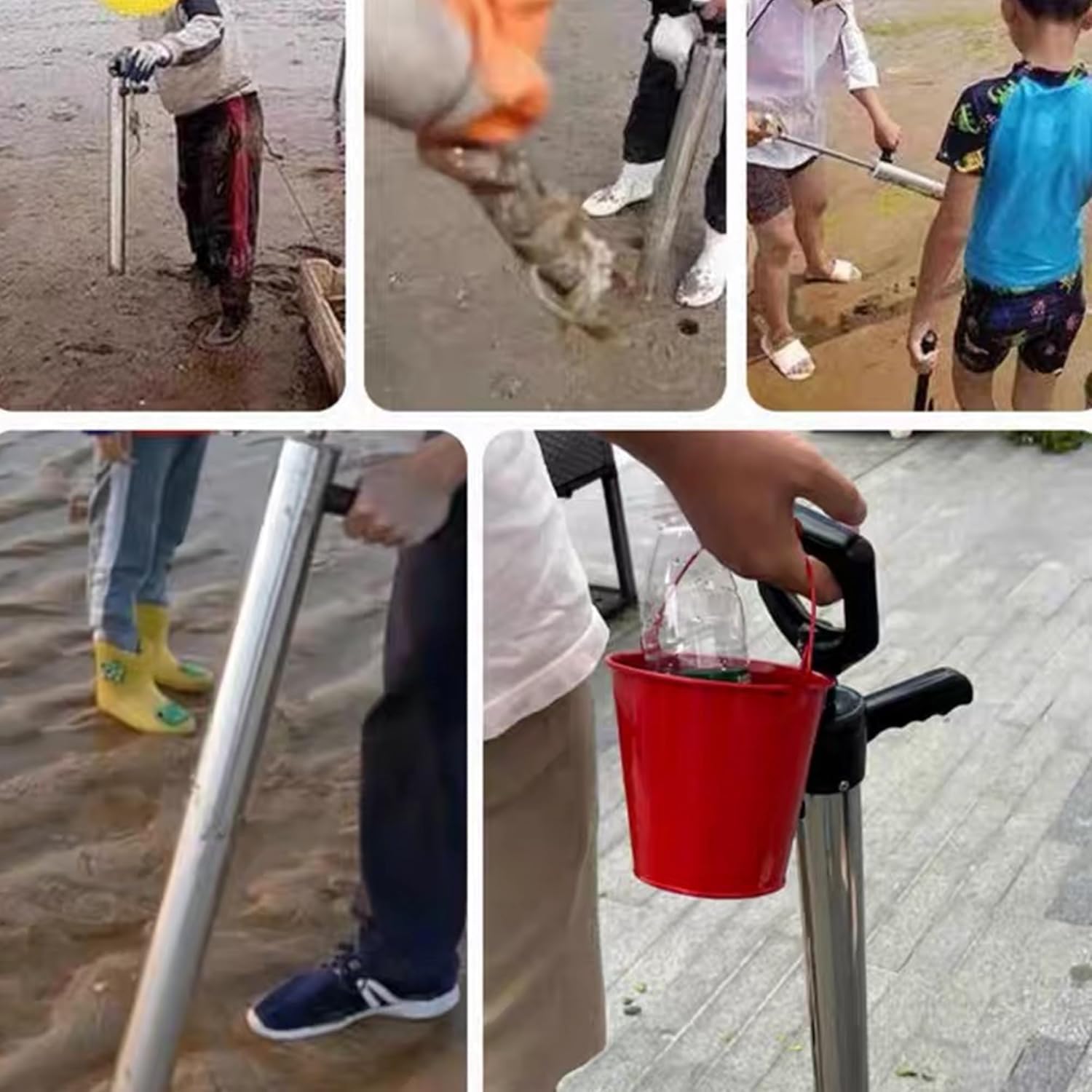 Mantis and Ghost Shrimp Pump: Easy to Carry Beach Artifact, Shrimp Extractor Clam Pump Gun, Fish Pumps Seafood Catching Device,Stainless Steel Catching Tool