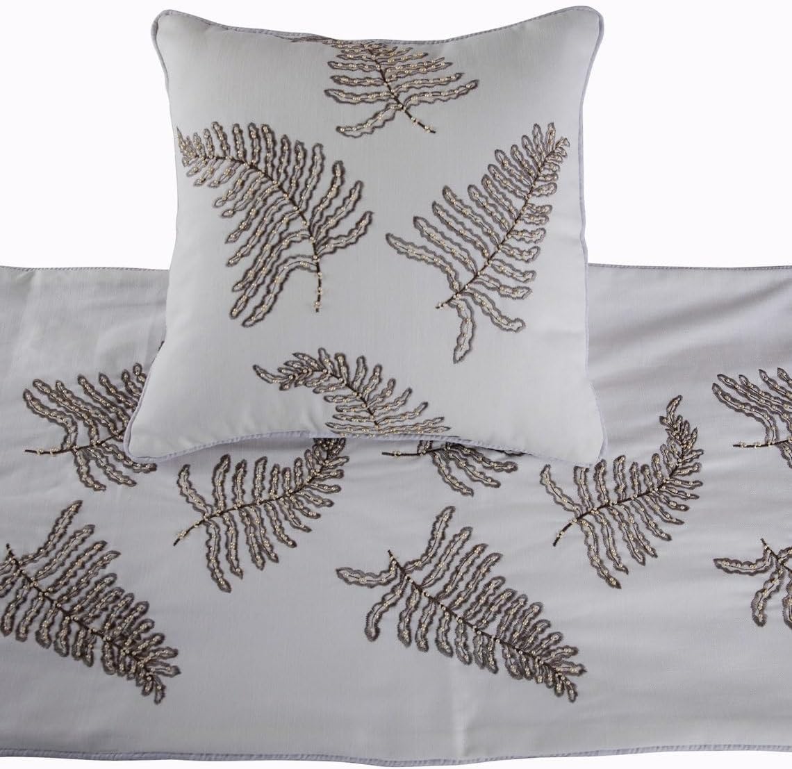 The HomeCentric Decorative Designer Handmade Bed Runner Without Pillow Cover, 53 x 18 Inch Velvet Designer Twin Size Bed Scarf with Tassle & Bead Embroidered Bed Linen Foot Warmer Home - Chevron Fun