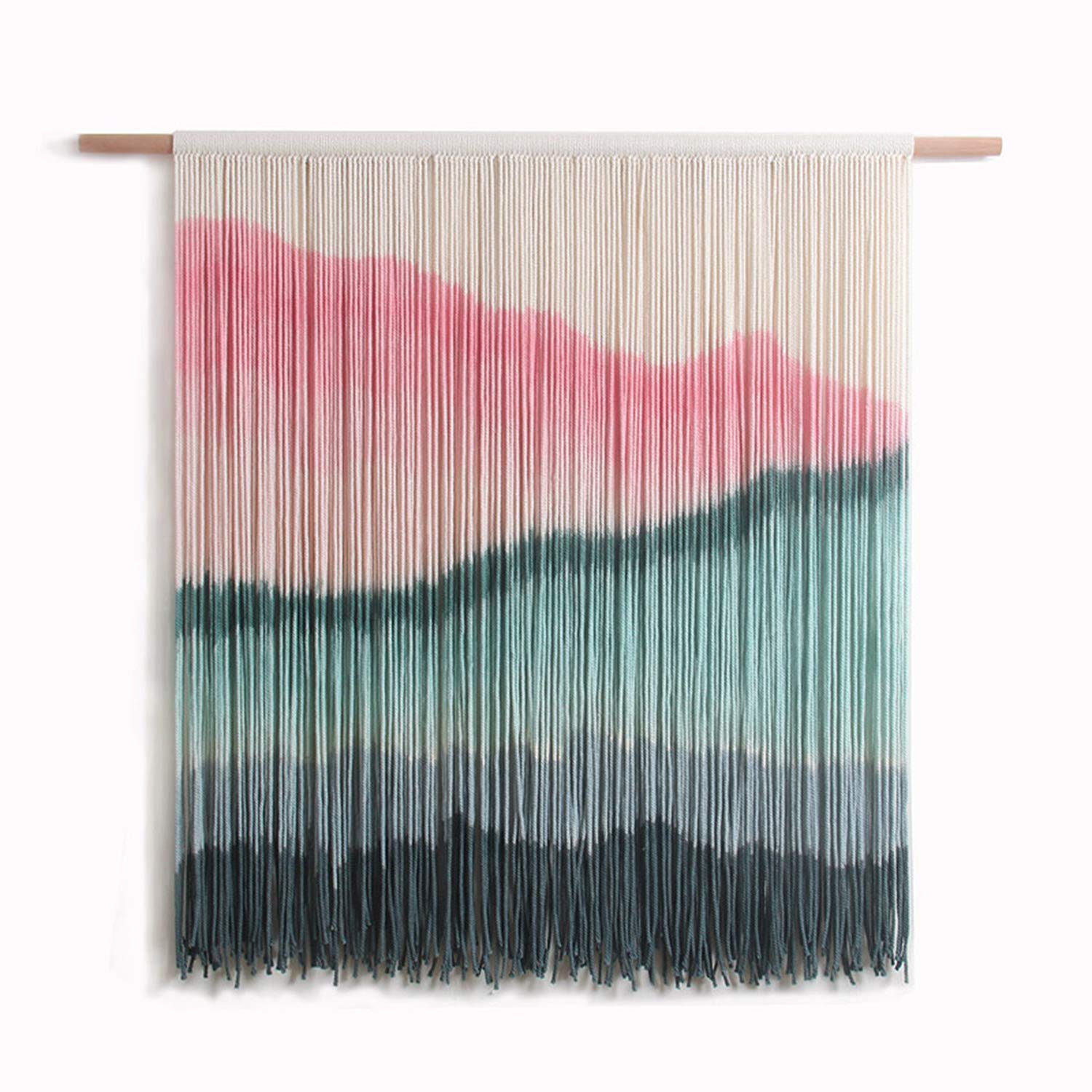 Macrame Woven Wall Hanging Bohemian，Handmade Art Tapestry Healthy Dyeing, Natural Cotton Rope Tapestries Wall Hangings Art Home Wall Decor 31.5x35.4 in