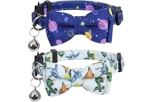 2 Pack Cat Bow Ties for Cats Adjustable Safety Collar with Bell