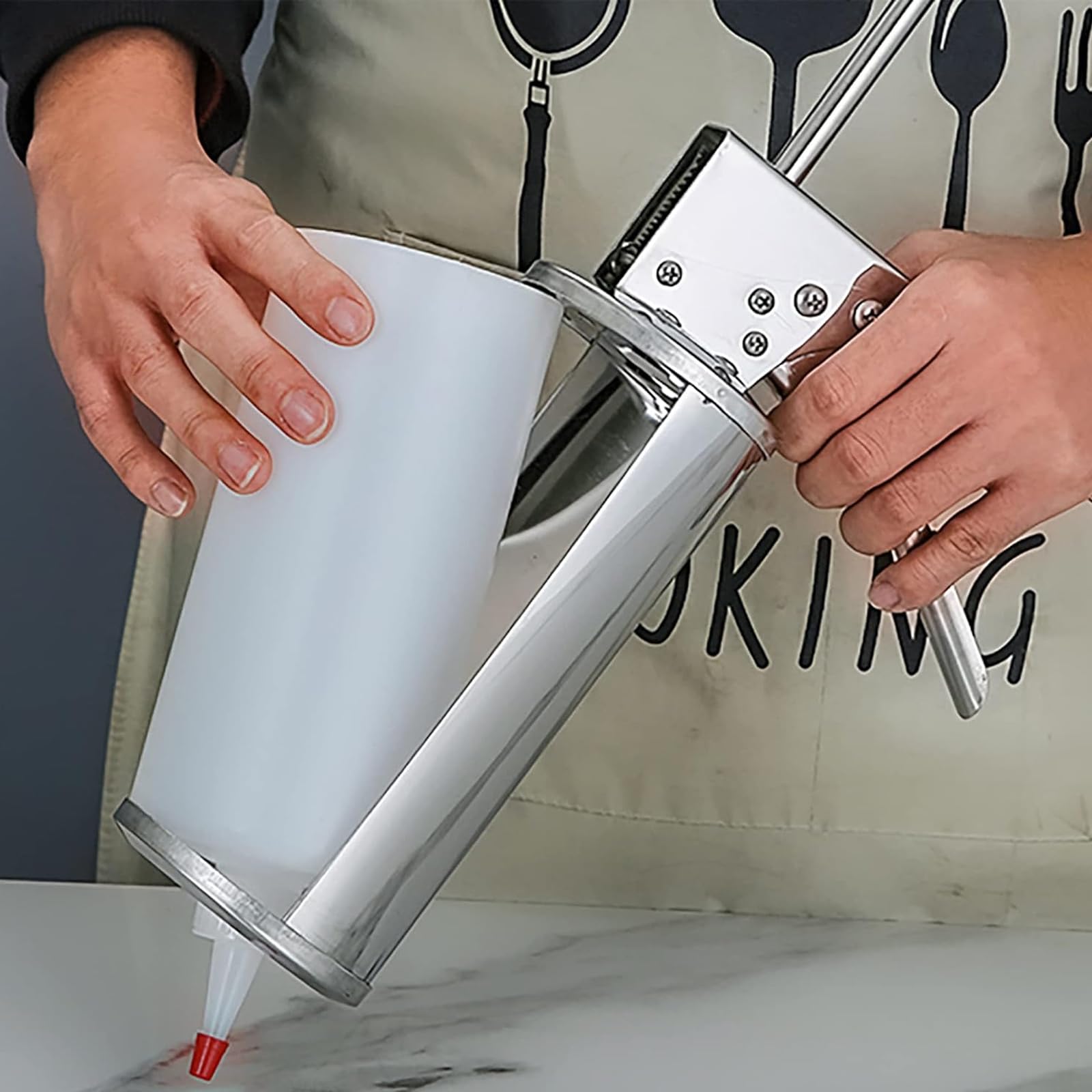 Dispenser Per Condimenti Per Insalata Con Pistola Per Salsa Di Hamburger In Acciaio Inossidabile Con 2 Bottiglie Di Dispenser Per Salsa Da 650 Ml Dispensazione Quantitativa Per Insalata Di Ketchup Cu