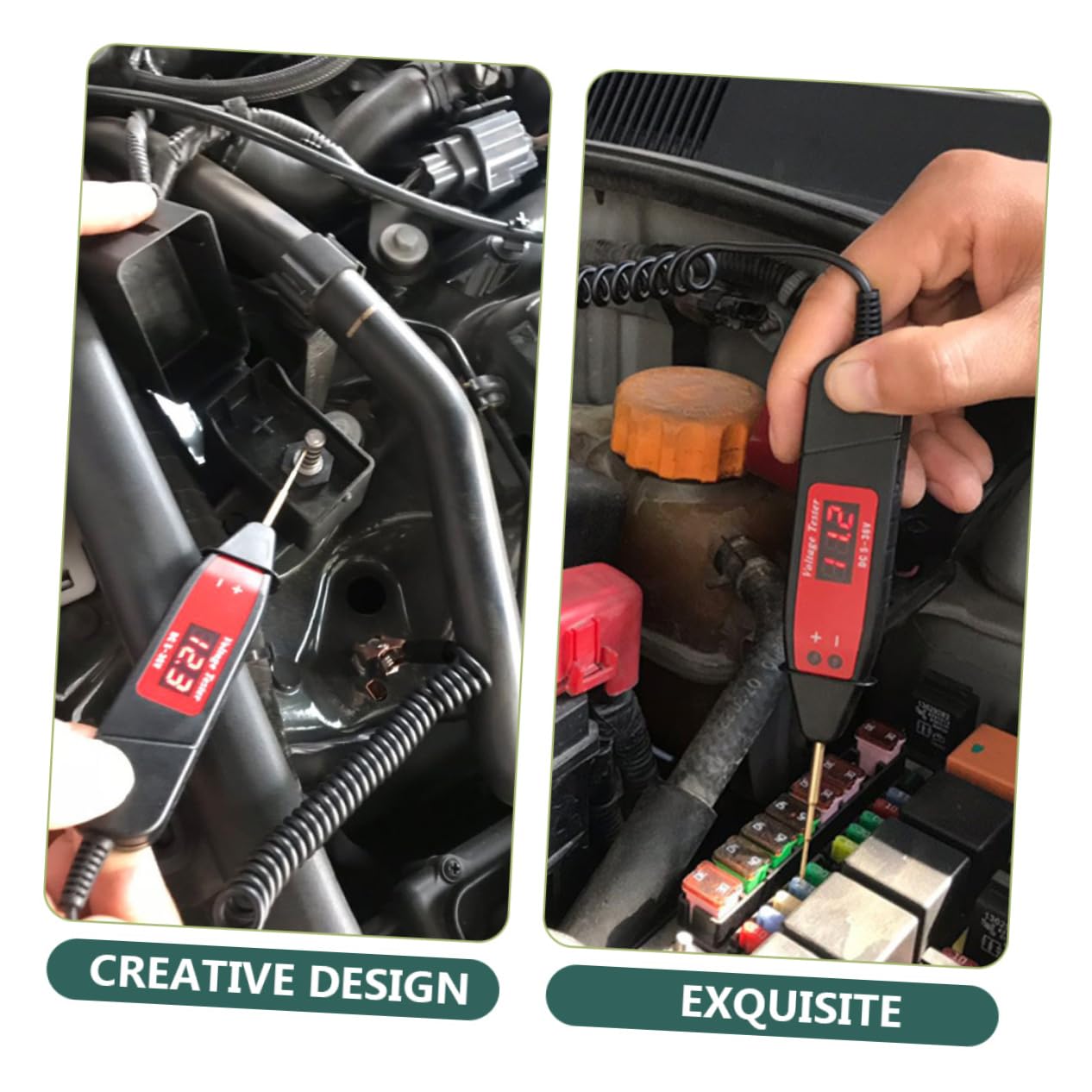 SOLUSTRE 2piezas Probador De Circuitos Digital De Pantalla Lcd Herramienta De Para Sistemas Eléctricos De Automóviles Comprobador De Voltaje y Continuidad Para Automotriz