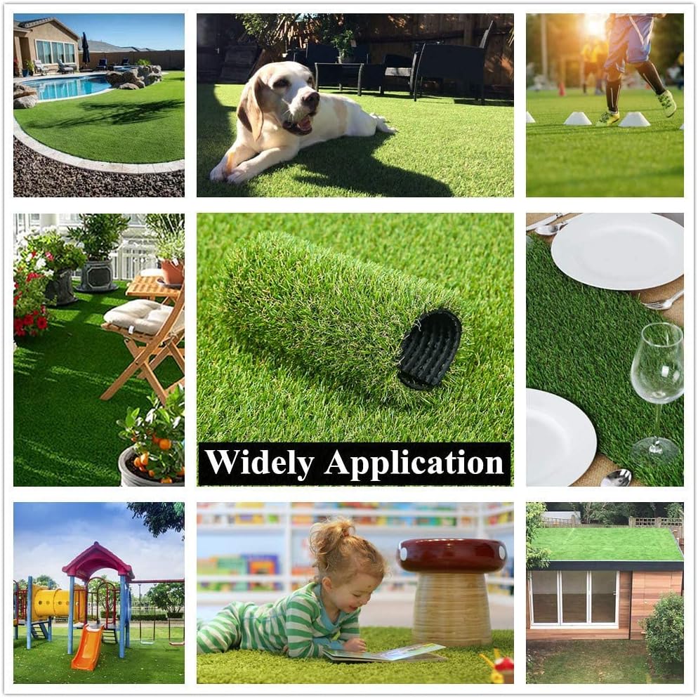 Conscience Trading Artificial Grass Outdoor Rug 3.3 FT X 5 FT (16.5 Square FT) Synthetic Fake Turf Lawn for Patio,Balcony,Pet Mat,Indoor/Outdoor Decor 0.8inch High