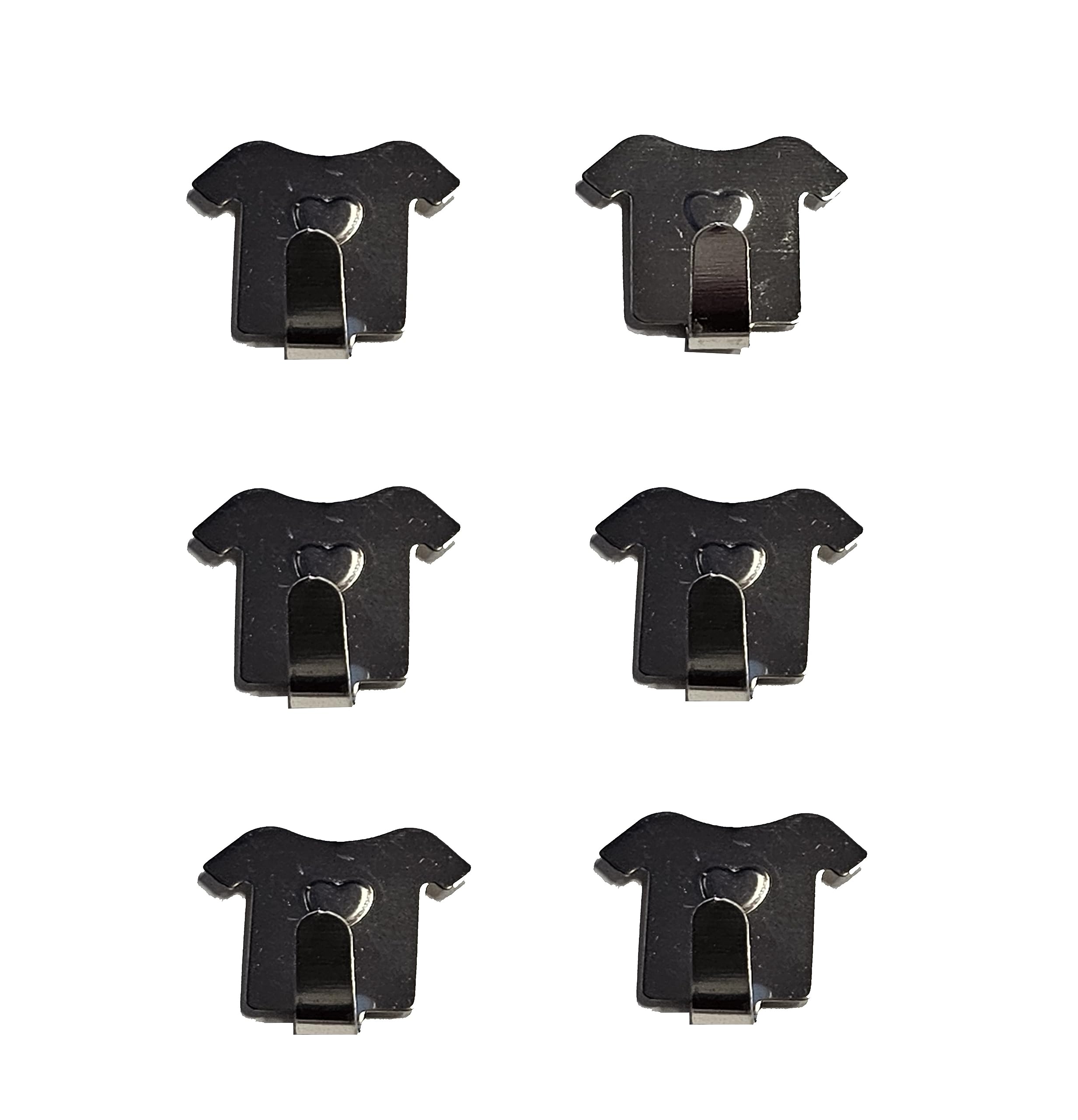 iSeventy9 Stainless-Steel Shirt Shaped Self-Adhesive Hooks Hanger Sticky On Wall Door Rope Tea Towel - Pack of 6